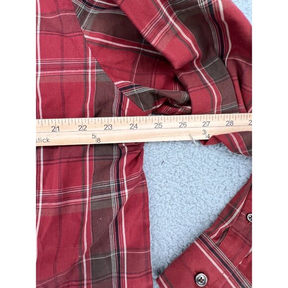 Dockers Men'x XL 17/17 1/2 Red Plaid Button Down Shirt Long Sleeves - Picture 6 of 10